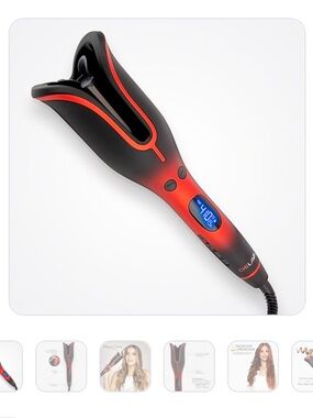 CHI Lava 1" Volcanic Ceramic Spin N Curl - Black and Red